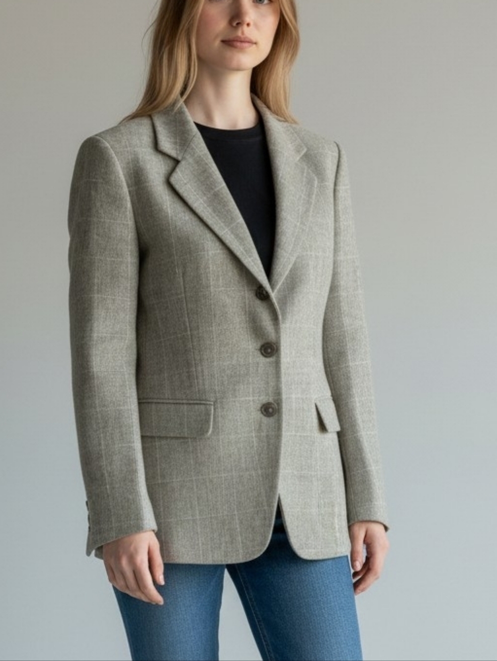 Luciano Barbera Taupe Linen Wool Blend Academia Blazer Size 44 Made In Italy